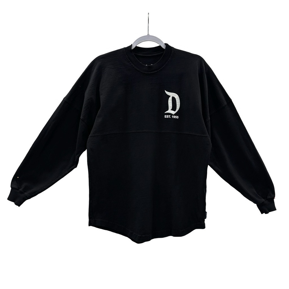 Disney Parks Authentic Original Spirit Oversized Jersey Black XS Long Sleeve